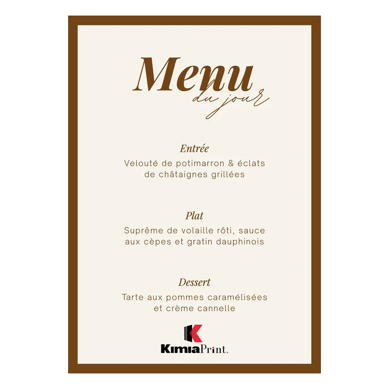 Menu personnalisé